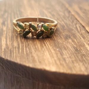 Thermoset jade adjustable band engagement wedding‎ ring  R543